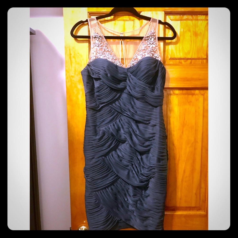 Adrianna Pappell dark gray cocktail dress